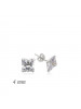 Gümüş Kare Tek Taş Zirkon Küpe - 4 mm