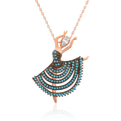 Gümüş Mavi Balerin Bayan Kolye satın al Gümüş Mavi Balerin Bayan Kolye