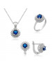 Gümüş Mavi Zirkon Taşlı Bayan Set satın al Gümüş Mavi Zirkon Taşlı Bayan Set