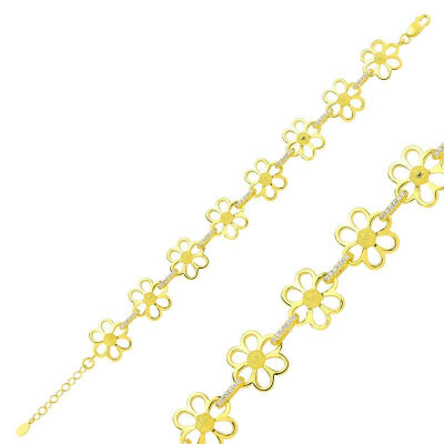 Gümüş Sarı Papatya Bayan Bileklik satın al Gümüş Sarı Papatya Bayan Bileklik