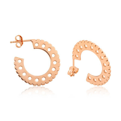 Gümüş Yuvarlak Desenli Halka Bayan Küpe satın al Gümüş Yuvarlak Desenli Halka Bayan Küpe